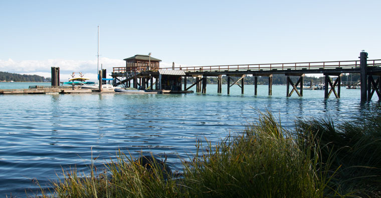 View of wharf from Harboursides beach